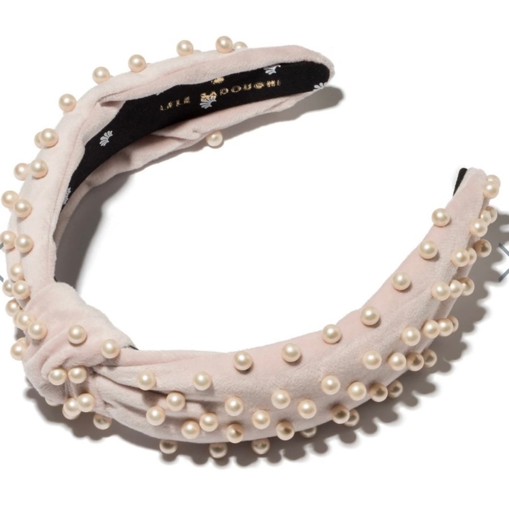 Lele Sadoughi Blush Pearl Knotted Headband